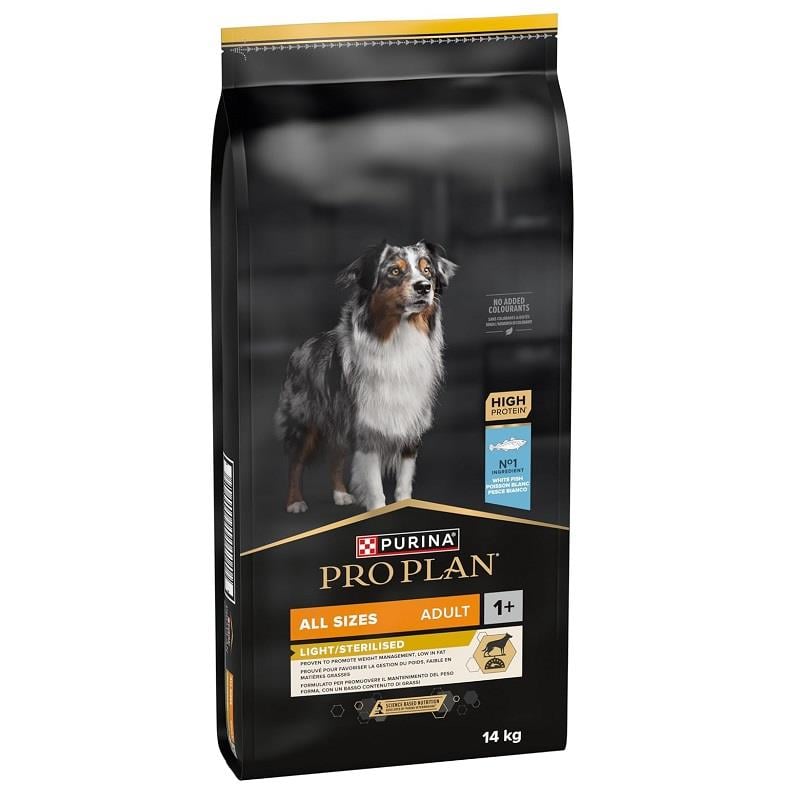 ProPlan Light Sterilised Balıklı Kuru Köpek Maması 14kg, Diyet Light Köpek Mamaları, Proplan