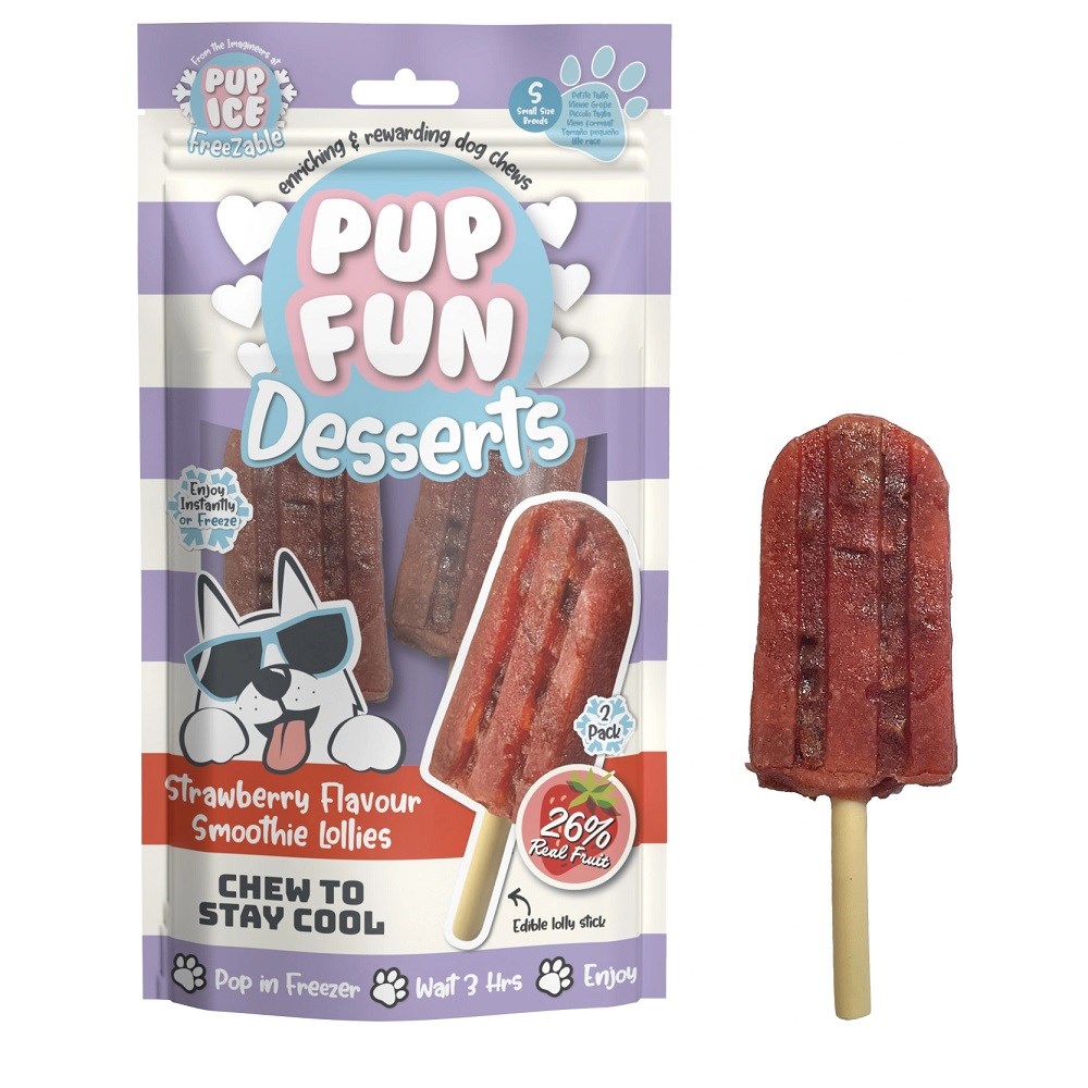 Pup Ice Smoothie Dondurulabilir Köpek Ödülü - Çilekli 2 Adet/60g, Köpek Atıştırmalıkları, Pup Ice