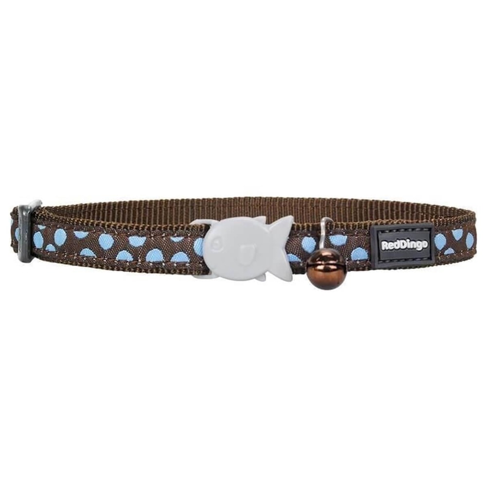 Reddingo Kahverengi Üzerine MaviBenekli Kedi Boyun Tasması 12mm /20-32 cm, KATEGORİSİZ, Red Dingo
