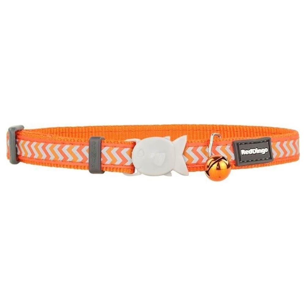 Reddingo Reflektörlü Ziggy Desenli Kedi Boyun Tasması 12mm / 20-32 cmTuruncu, KATEGORİSİZ, Red Dingo