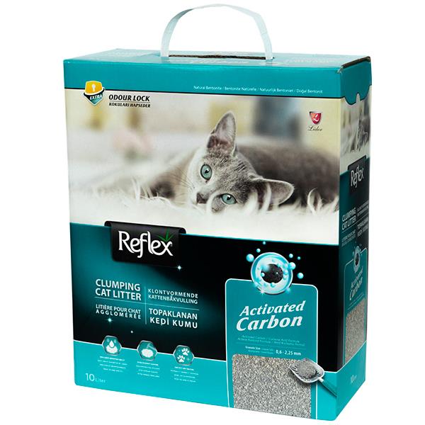 Reflex Aktif Karbonlu Topaklanan Kedi Kumu 10 Lt, Bentonit Kedi Kumu, Reflex