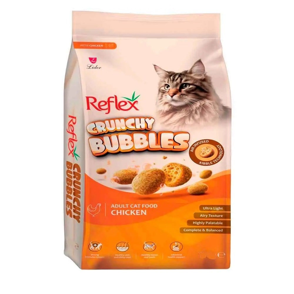 Reflex Crunchy Bubbles Tavuklu Kedi Maması 1 Kg, Yetişkin Kedi Maması, Reflex