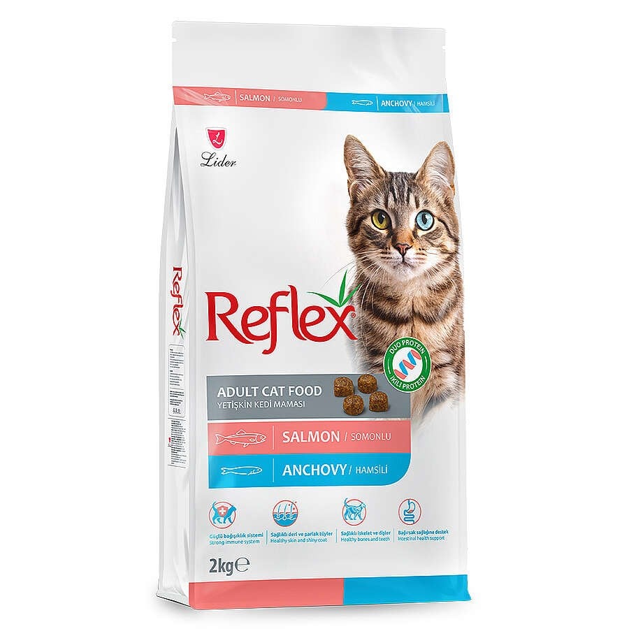 Reflex Duo Protein Somonlu Hamsili Kuru Kedi Maması 2 Kg, Yetişkin Kedi Maması, Reflex