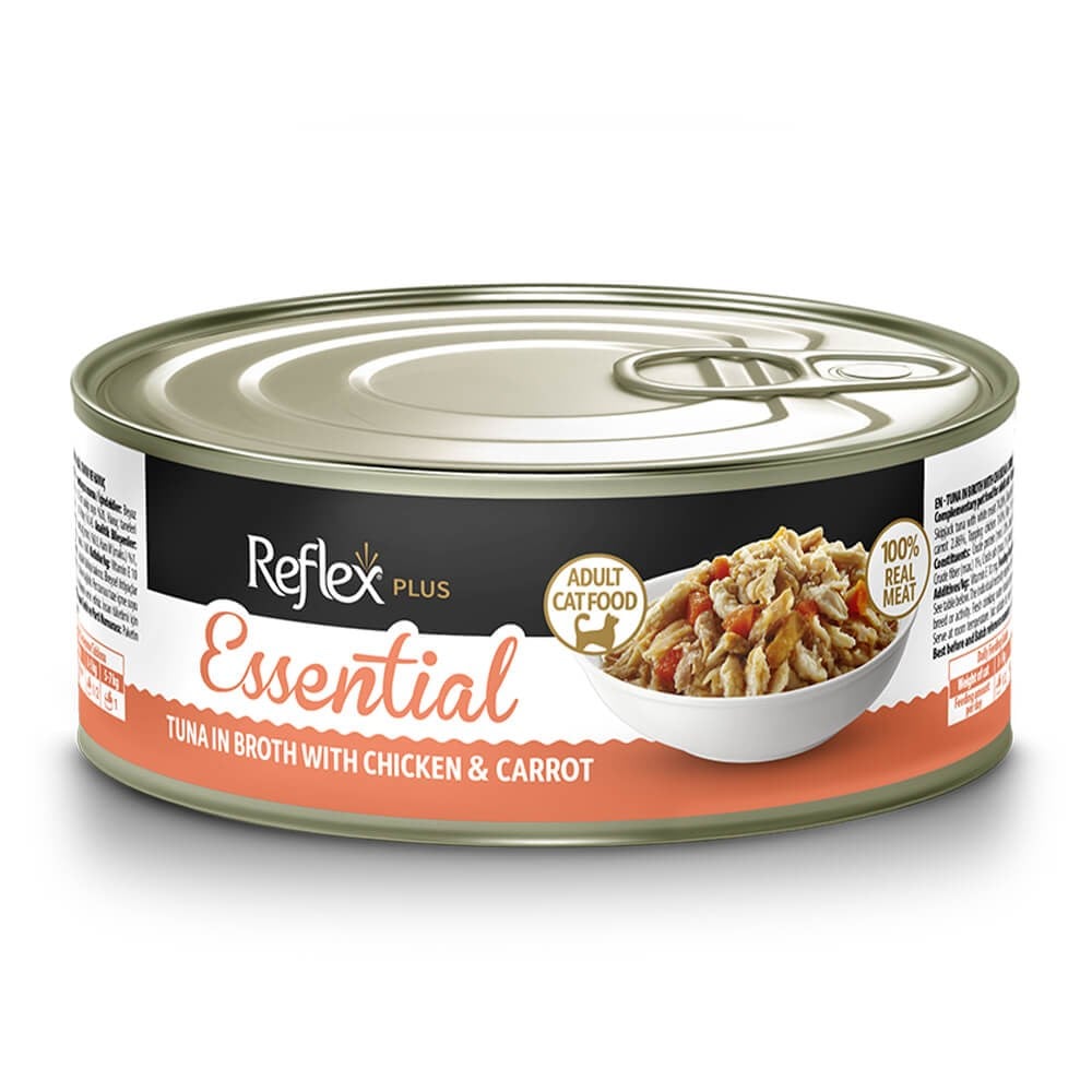 Reflex Plus Essential Ton Tavuk Havuçlu Kedi Konservesi 70 Gr, Yetişkin Kedi Yaş Mama, Reflex