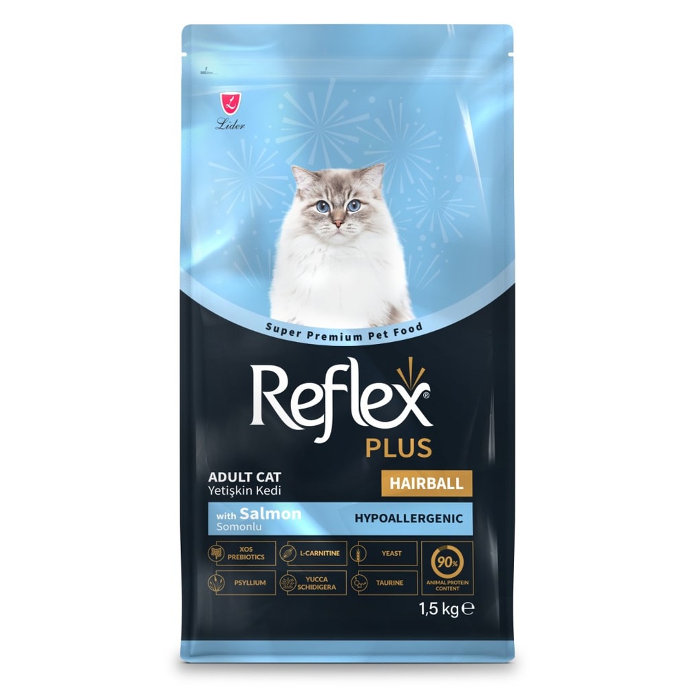 Reflex Plus Hairball Somonlu Kedi Maması 1.5 Kg, Yetişkin Kedi Maması, Reflex