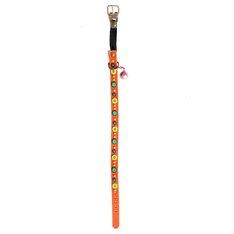 RoyalePets Lastikli Zilli Silikon Kedi Boyun Tasması Desenli 30cm