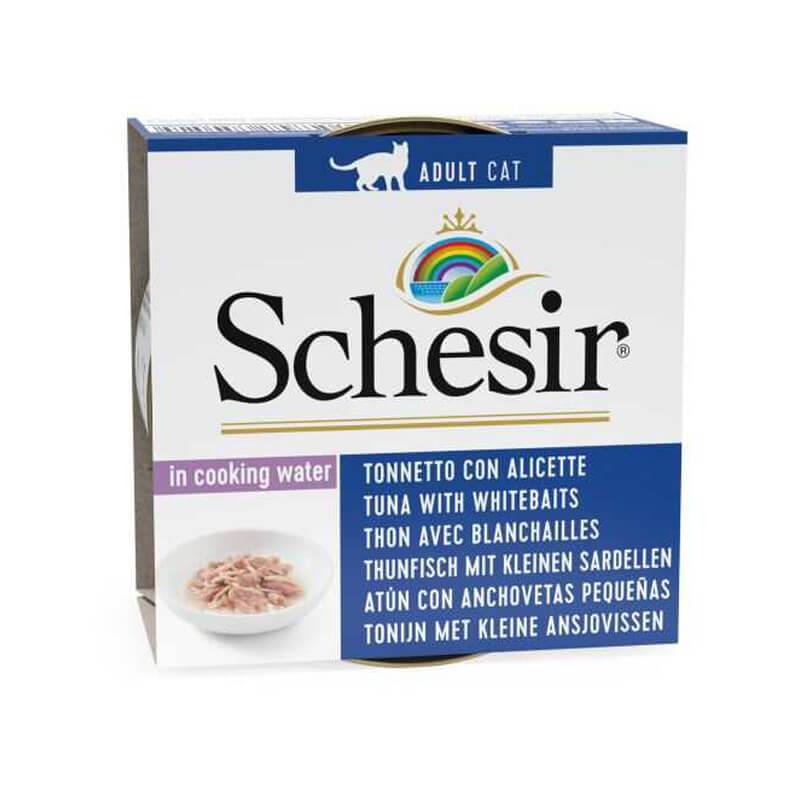 Schesir Ton Ve Ringa Balıklı Pirinçli Kedi Konservesi 85 Gr, Yetişkin Kedi Yaş Mama, Schesir