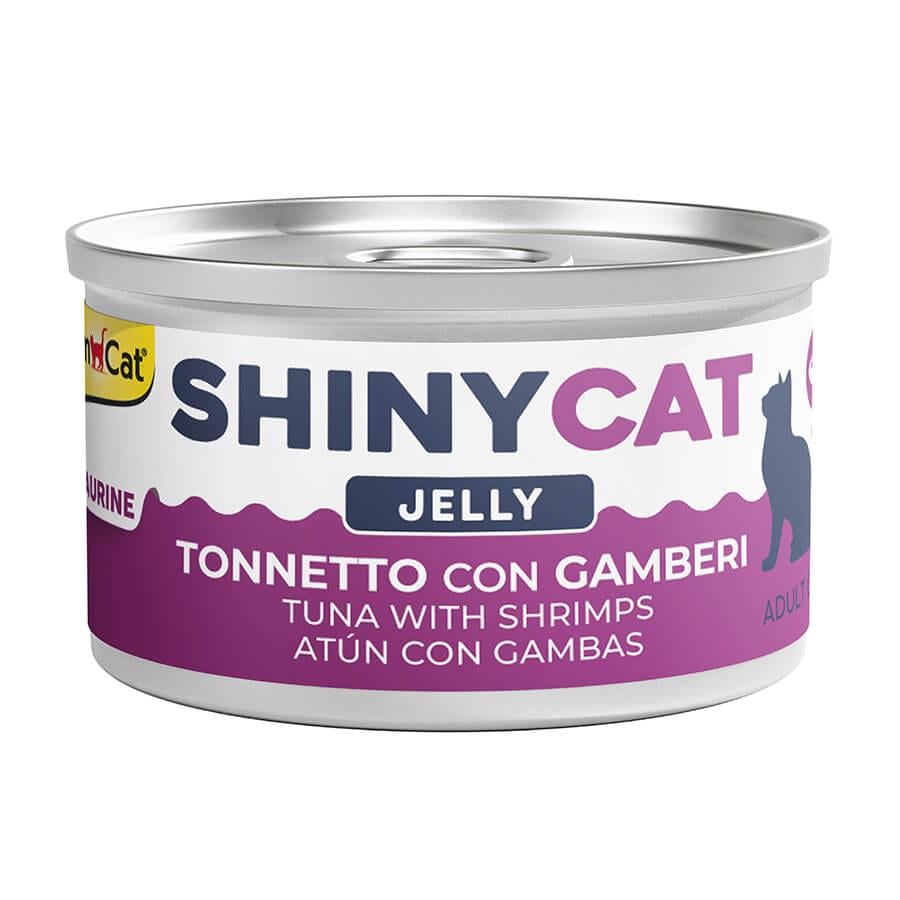 Shiny Cat Ton Balıklı ve Karidesli Konserve Mama 70 Gr, Yetişkin Kedi Yaş Mama, GimCat