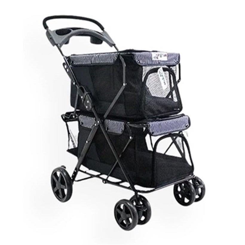 Zampa Twins Kedi & Köpek Arabası Siyah 51x85x100cm, KATEGORİSİZ, Zampa
