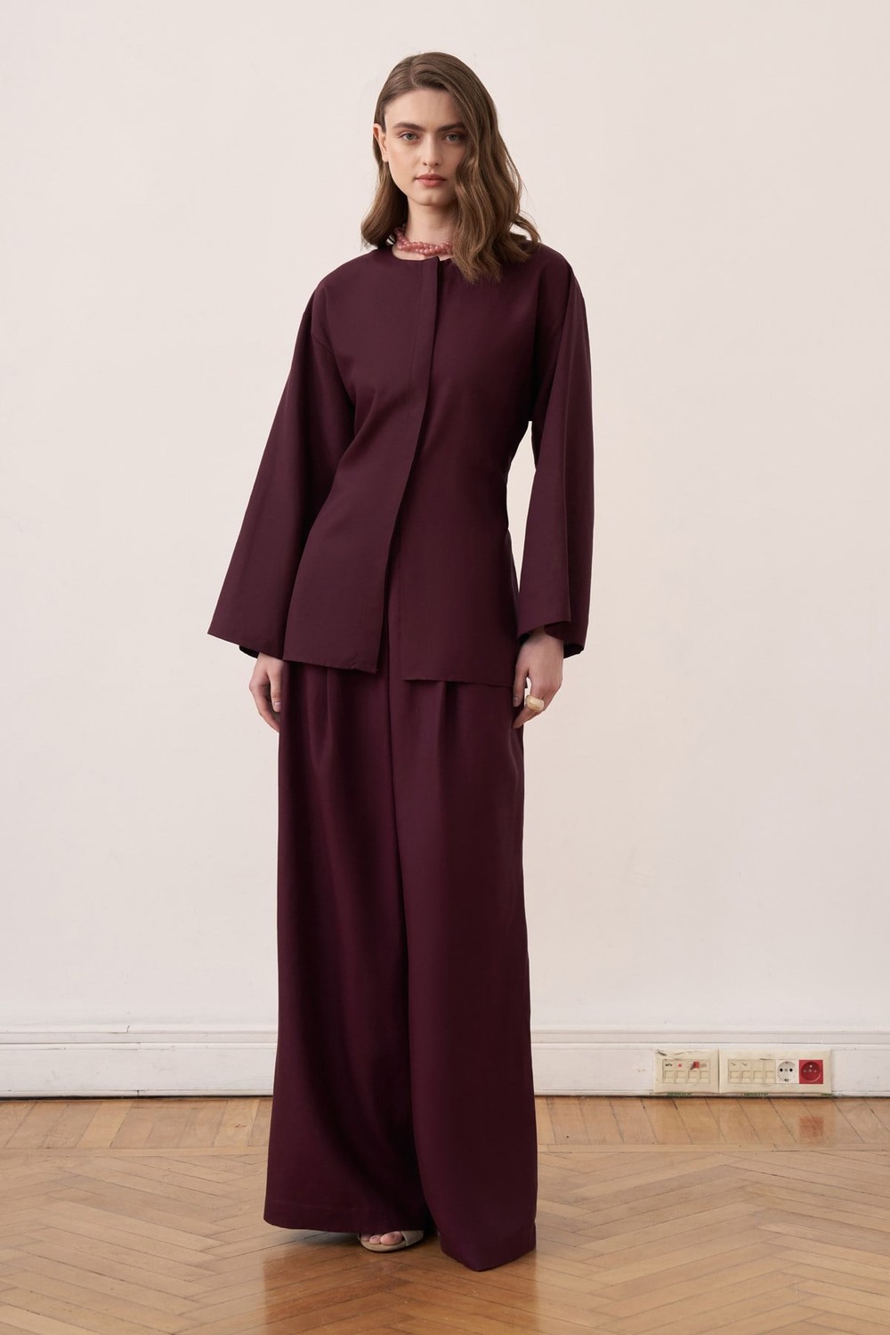 Alwa Set with Pants Plum Color