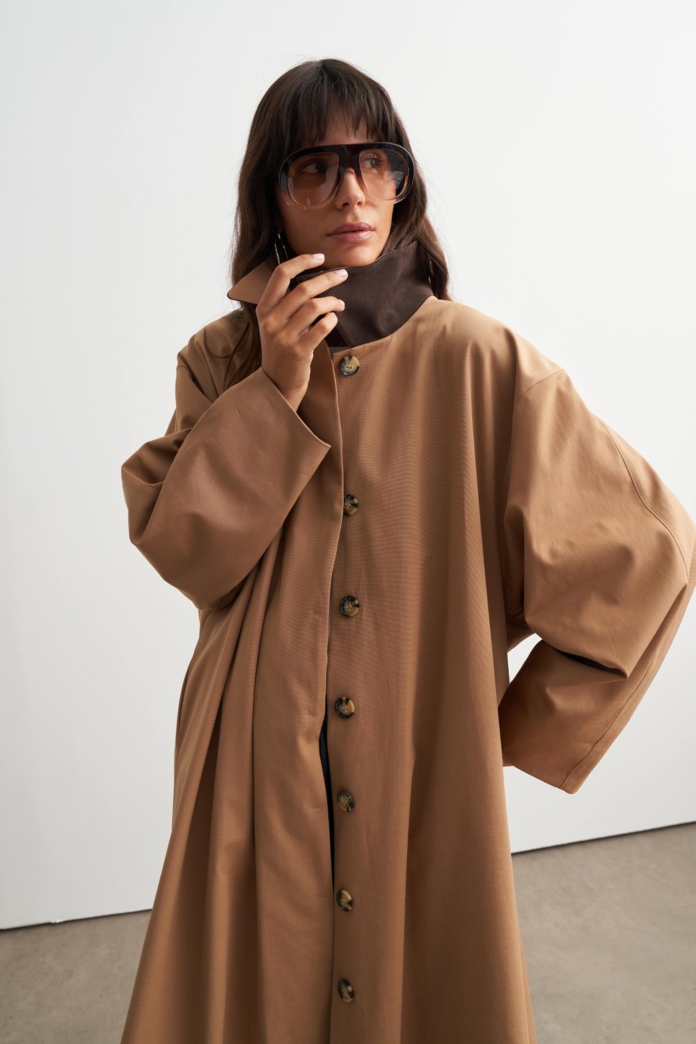 Aspen Garni Detaylı Trençkot Camel