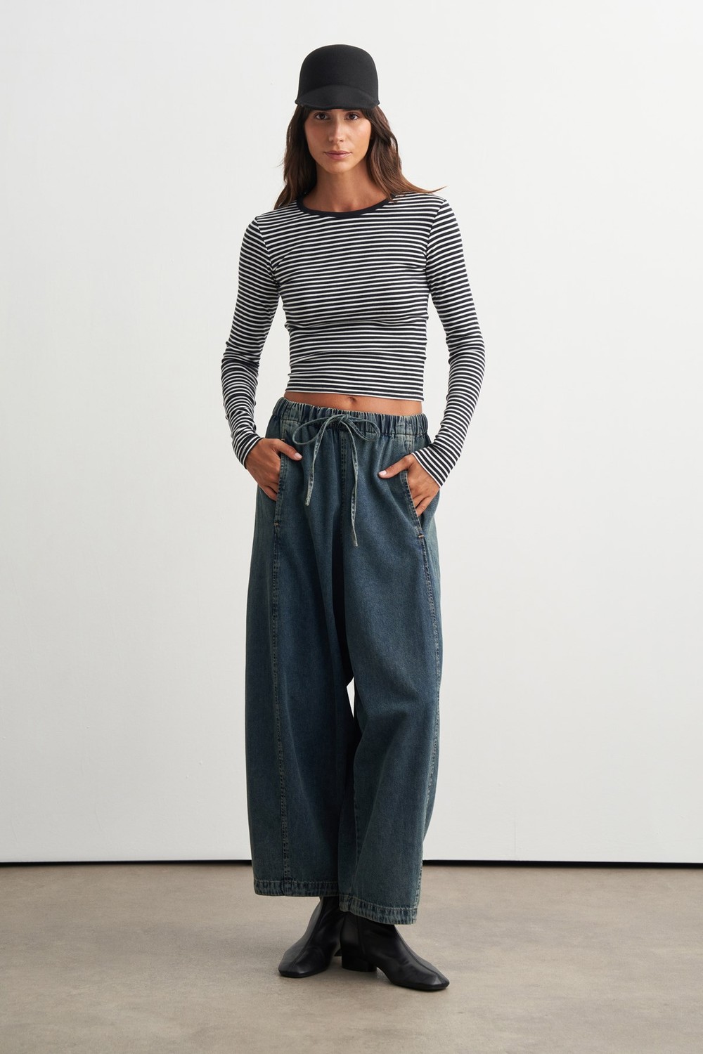 Beth Balon Paça Denim Pantolon Mavi