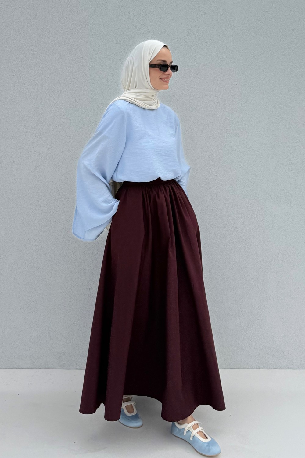Maroon Lina Skirt