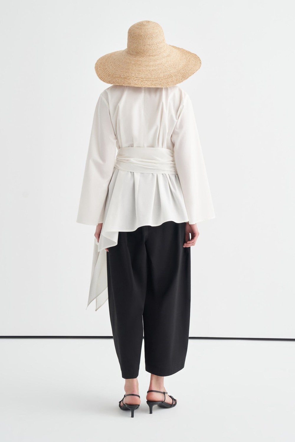 Fabia Belted Poplin Blouse White