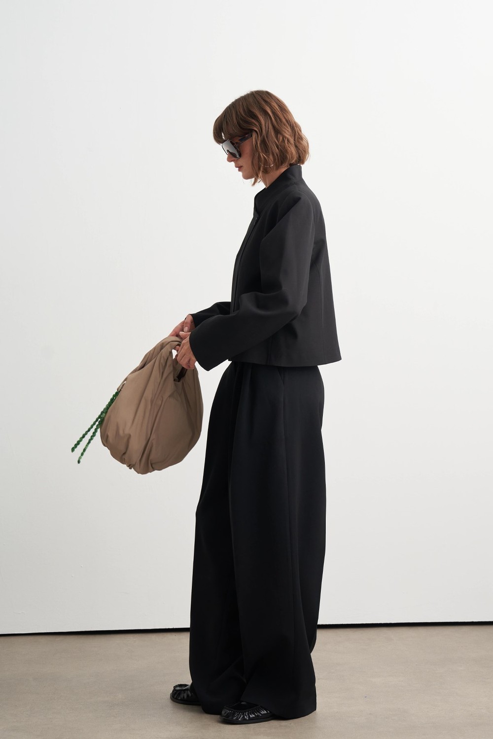 Ines Büzgülü Mini Shopper Çanta Yeşil