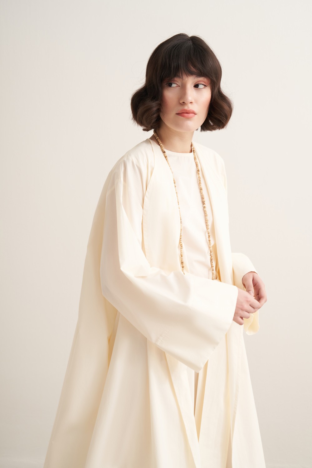 Inessa Premium Uzun Kimono Takımı Butter