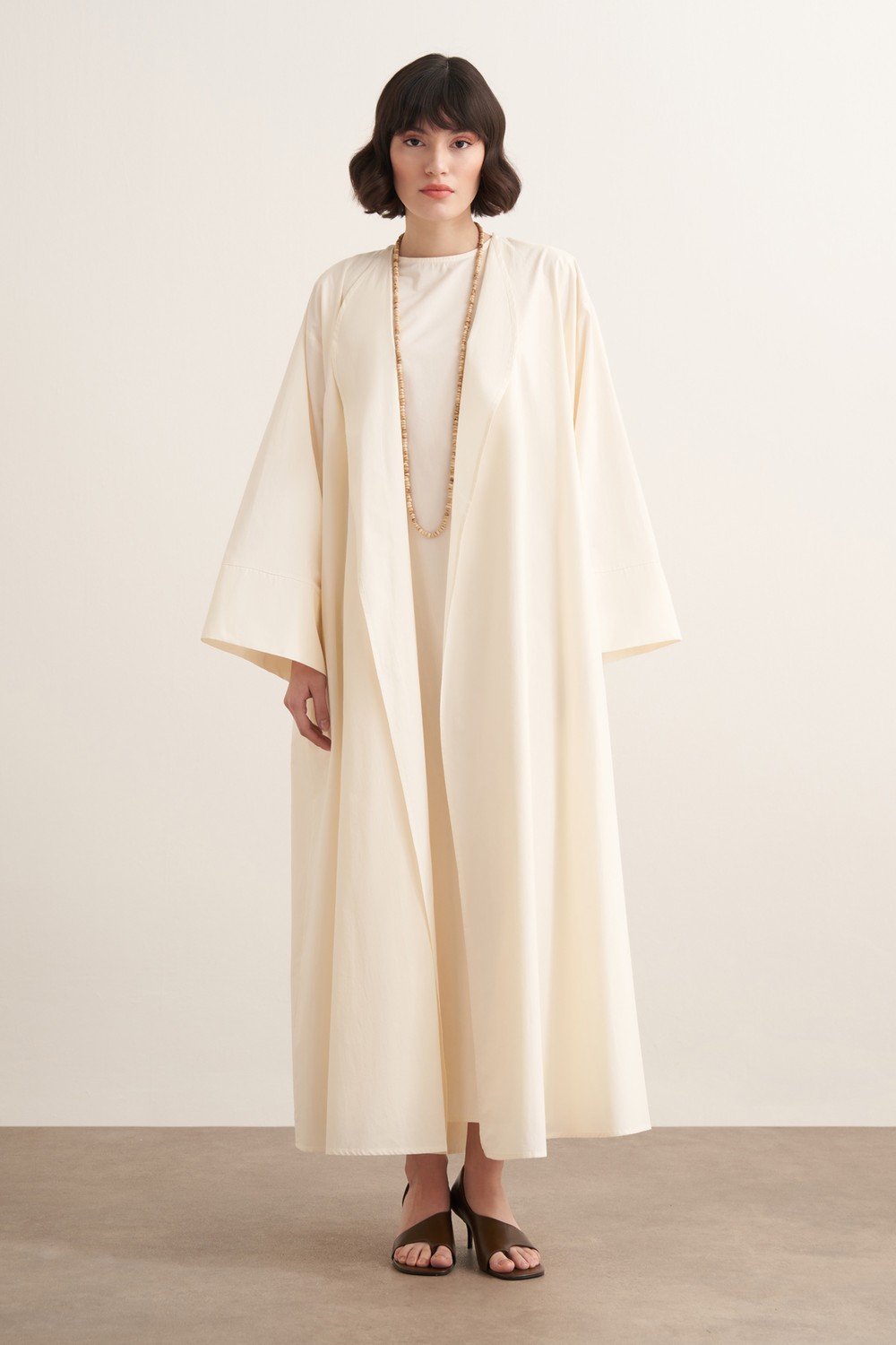 Inessa Premium Uzun Kimono Takımı Butter