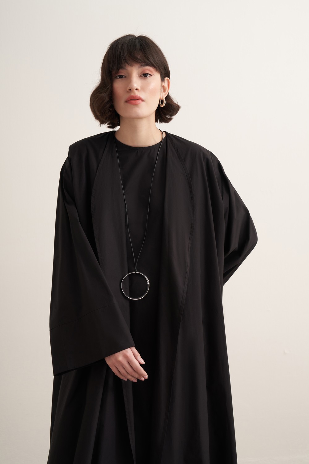 Inessa Premium Uzun Kimono Takımı Siyah