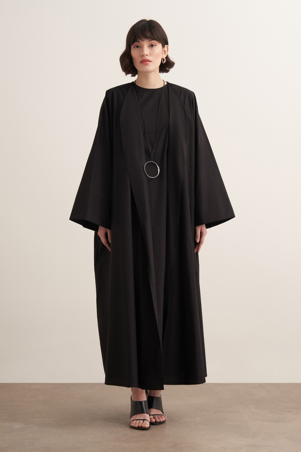 Inessa Premium Uzun Kimono Takımı Siyah