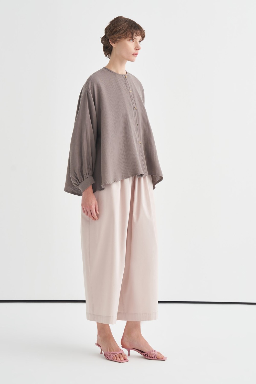 Isola Draped Muslin Shirt Anthratice