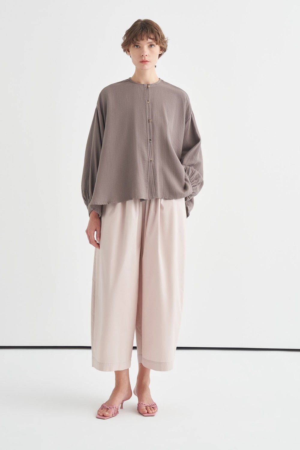 Isola Draped Muslin Shirt Anthratice