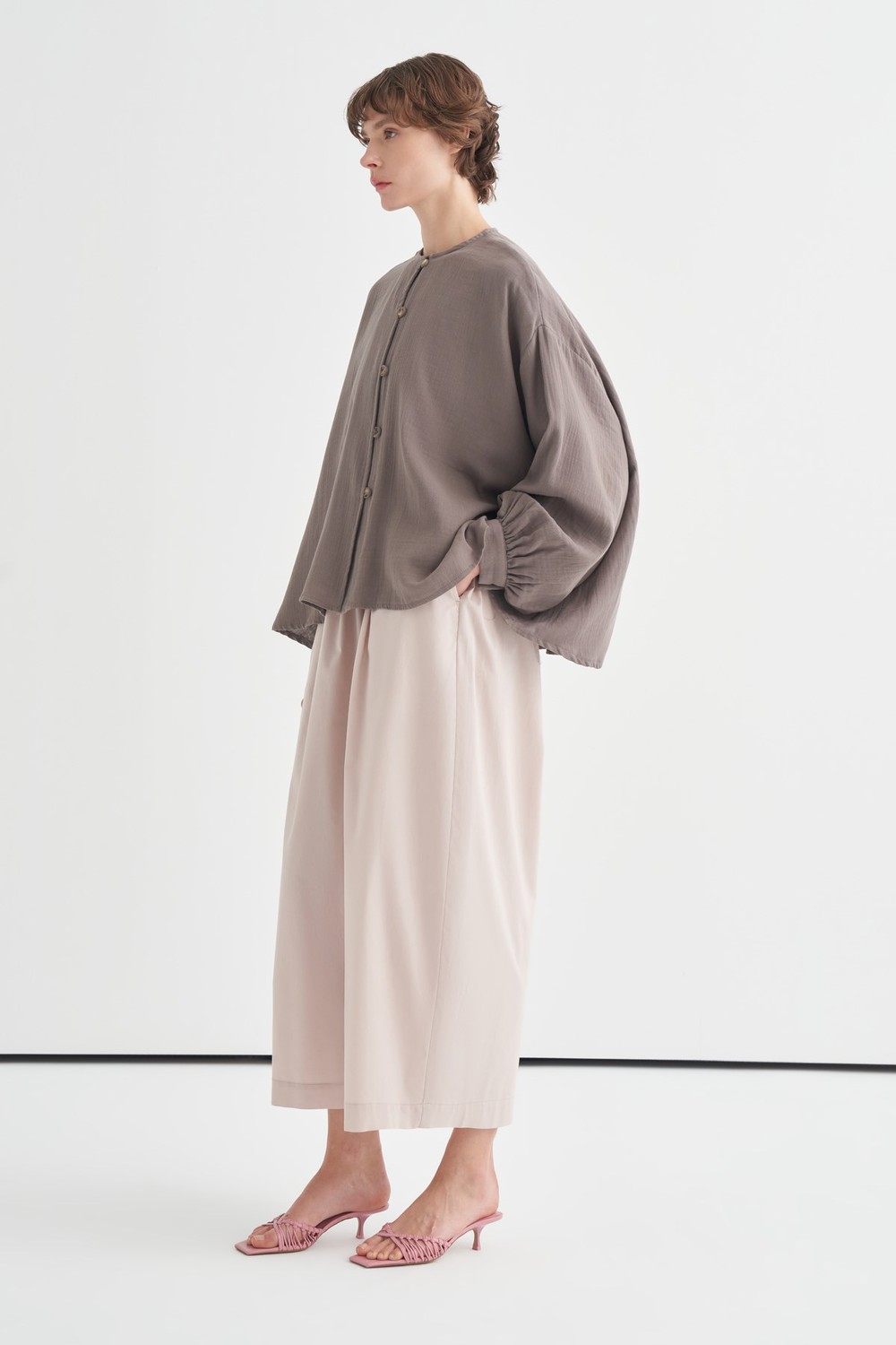 Isola Draped Muslin Shirt Anthratice