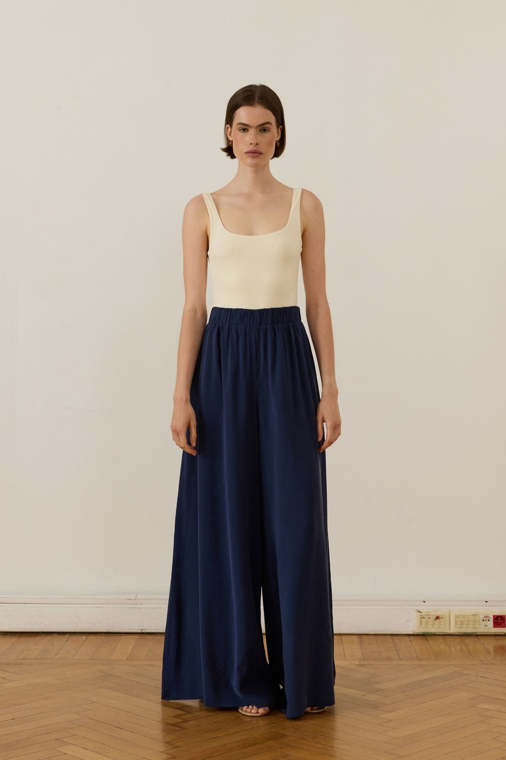 Kater Elastic Waist Pants Black Navy Blue