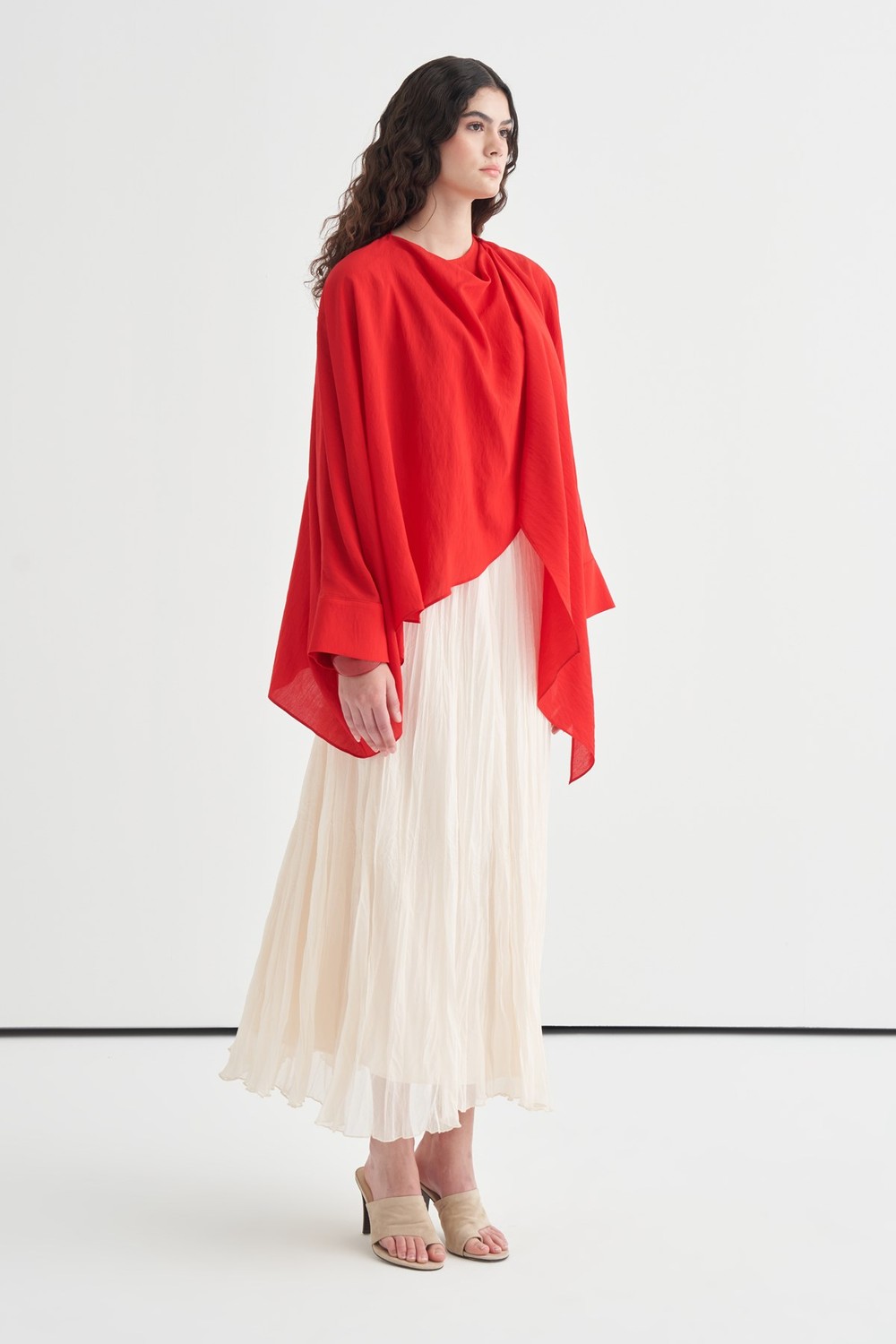 Luce Scarf Detail Blouse Red