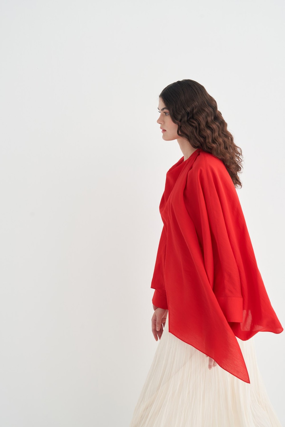 Luce Scarf Detail Blouse Red