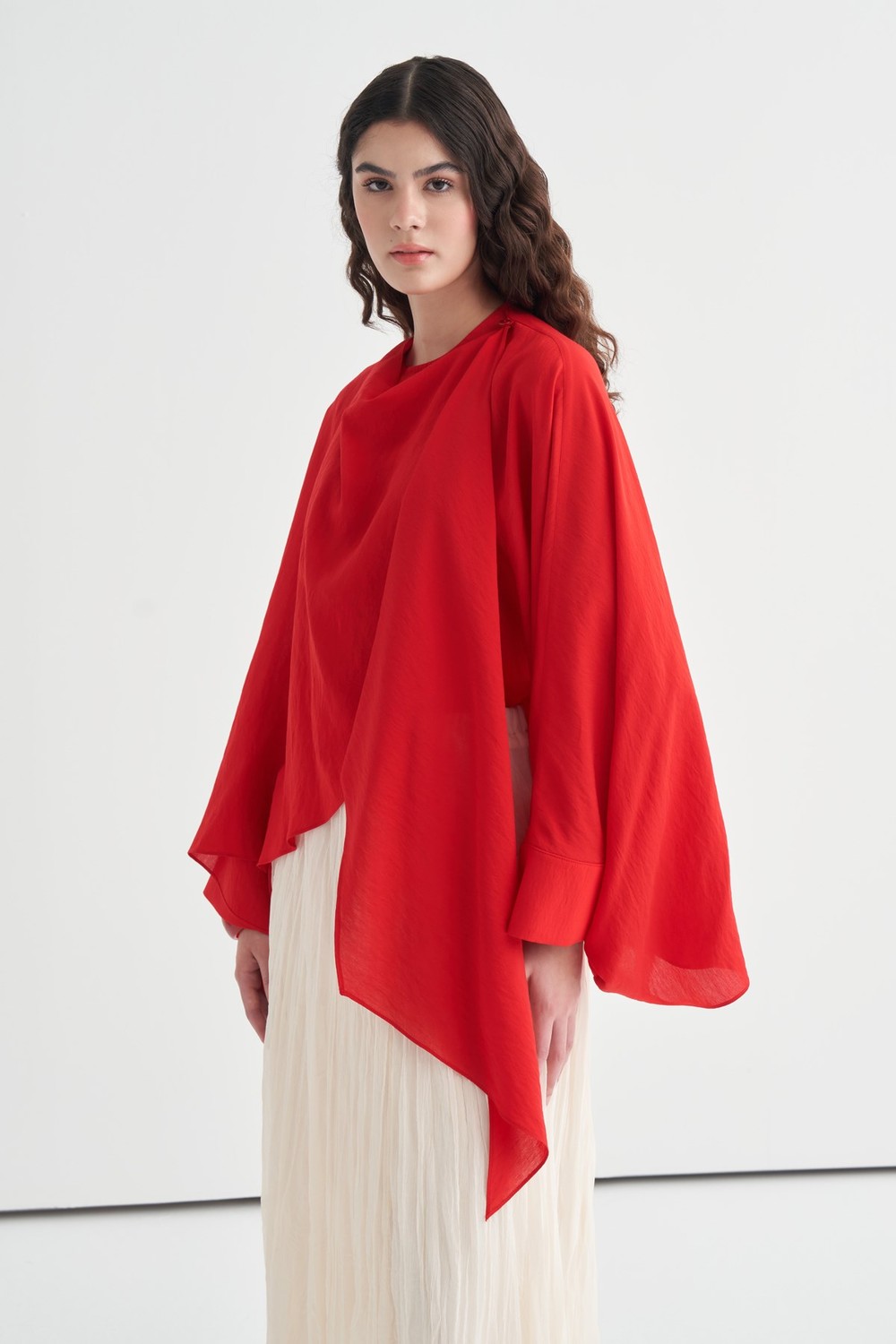 Luce Scarf Detail Blouse Red