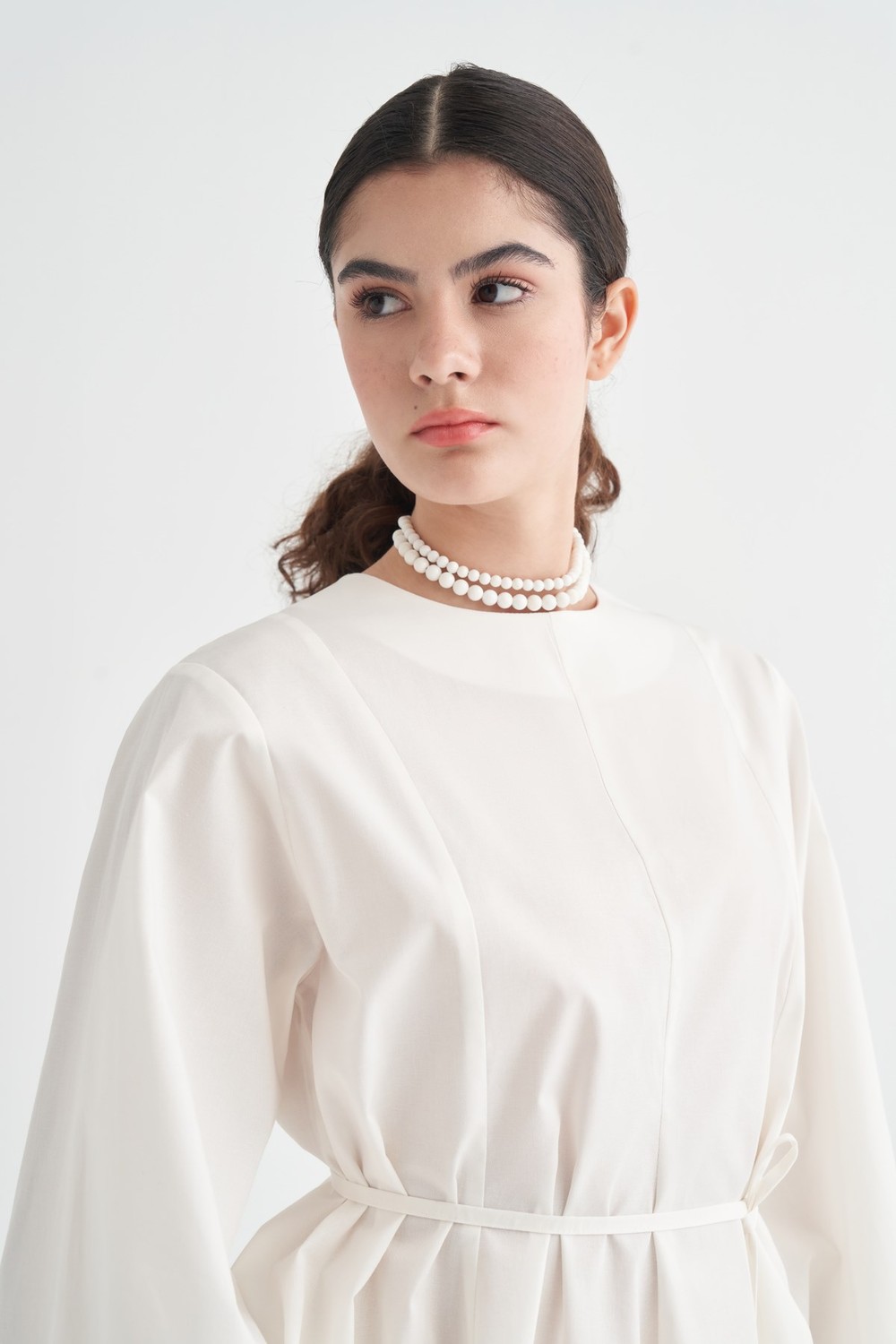 Marsella Ruffle Poplin Blouse White