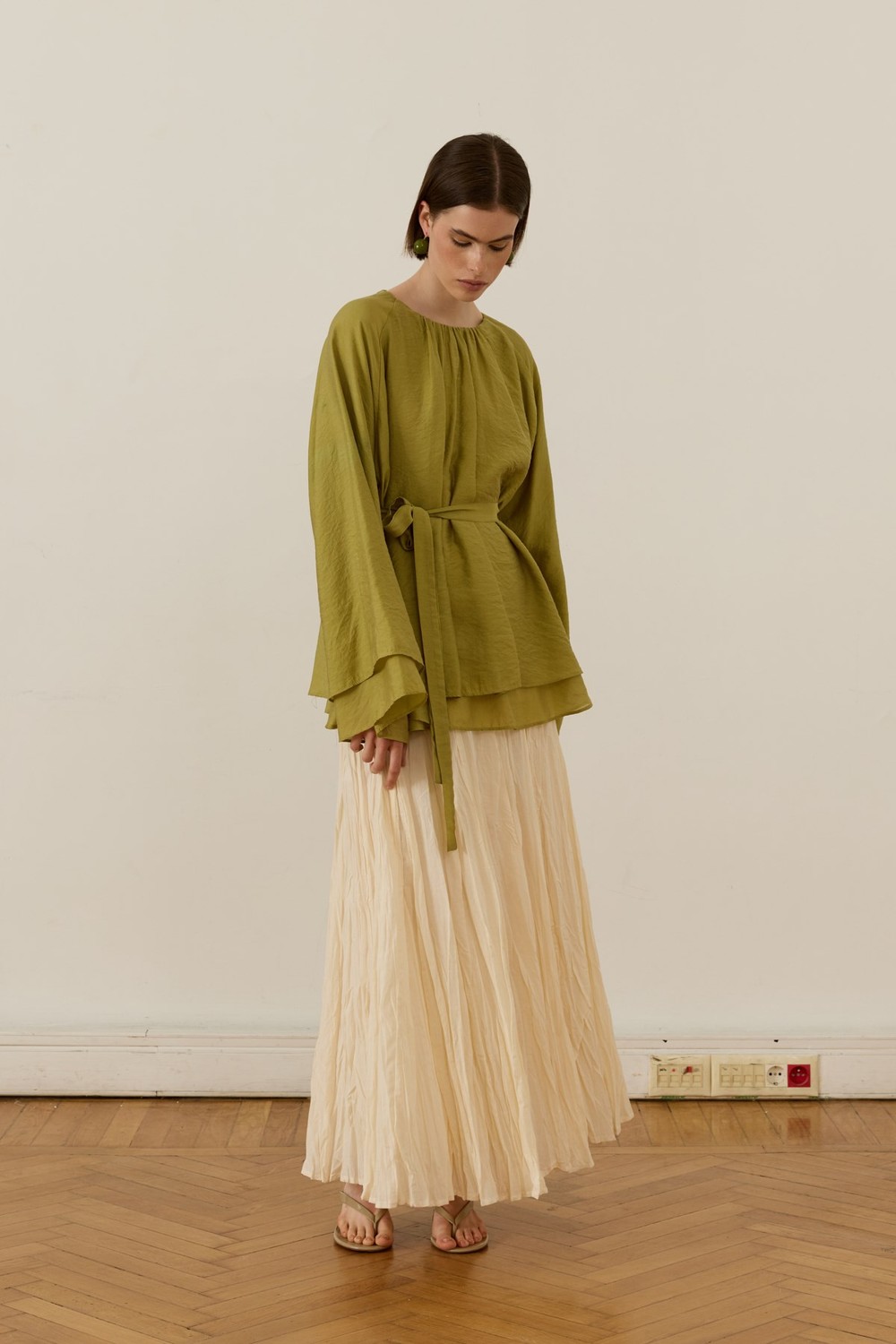 Medisa Dökümlü Bluz Olive
