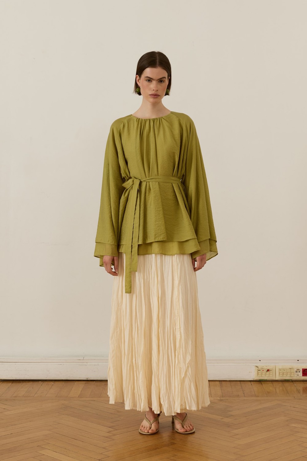 Medisa Dökümlü Bluz Olive