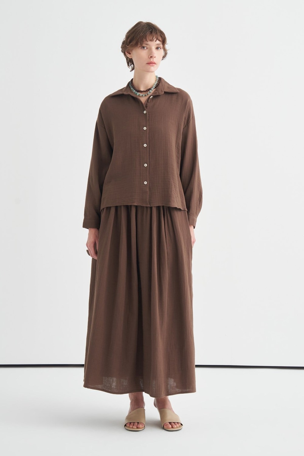 Dark Brown Napoli Muslin Set 