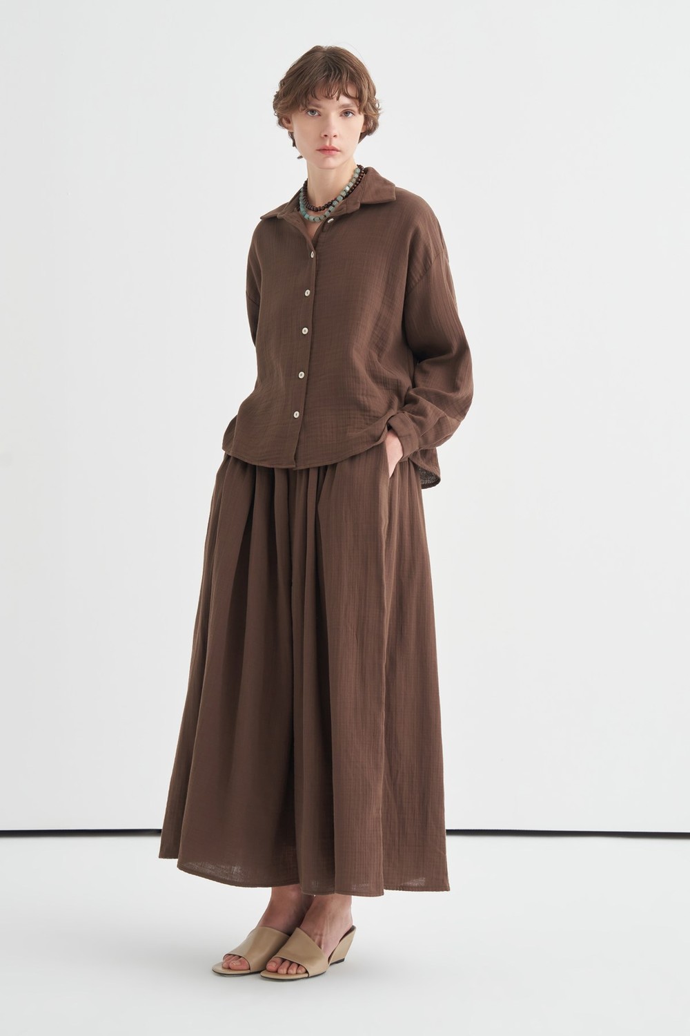 Dark Brown Napoli Muslin Set 