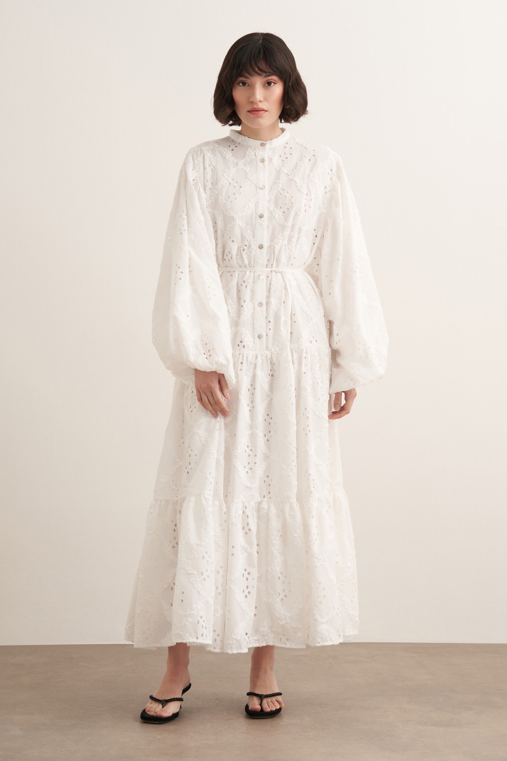 Ophelia Broderie Dress White