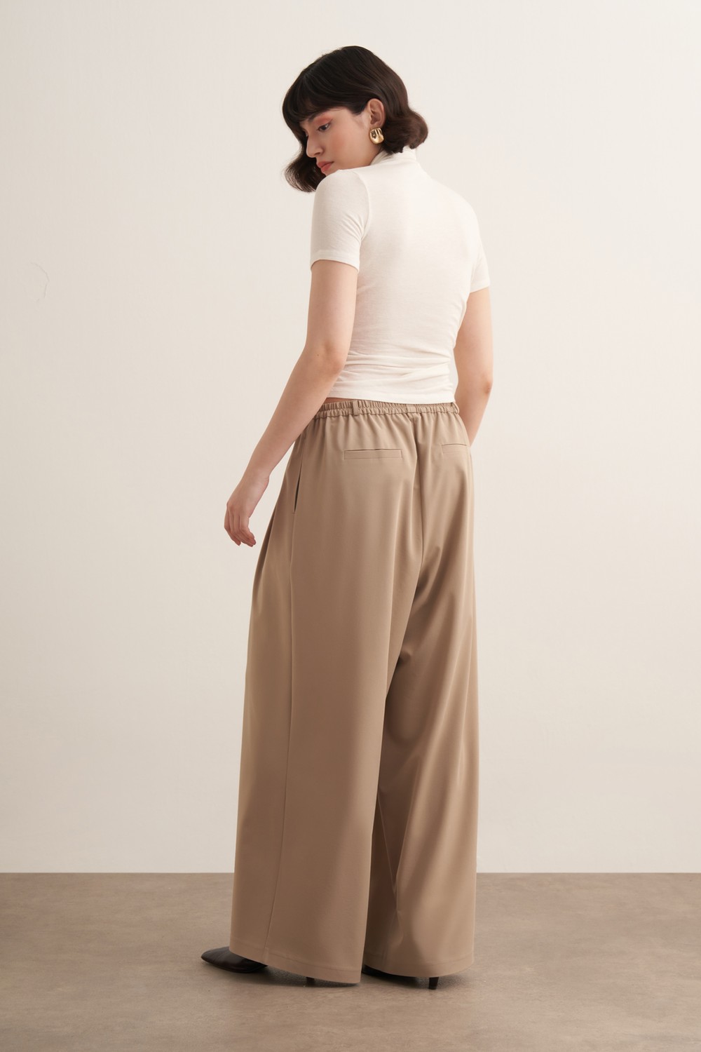Ruba Wide-Leg Pants Beige