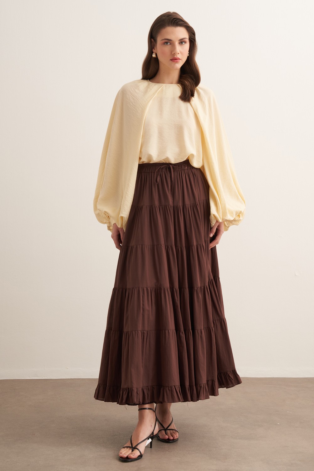 Ruth Voile Skirt Brown