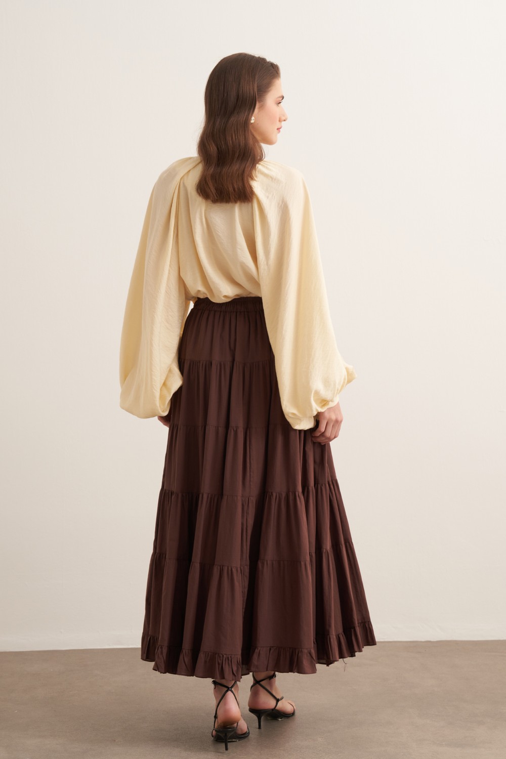 Ruth Voile Skirt Brown