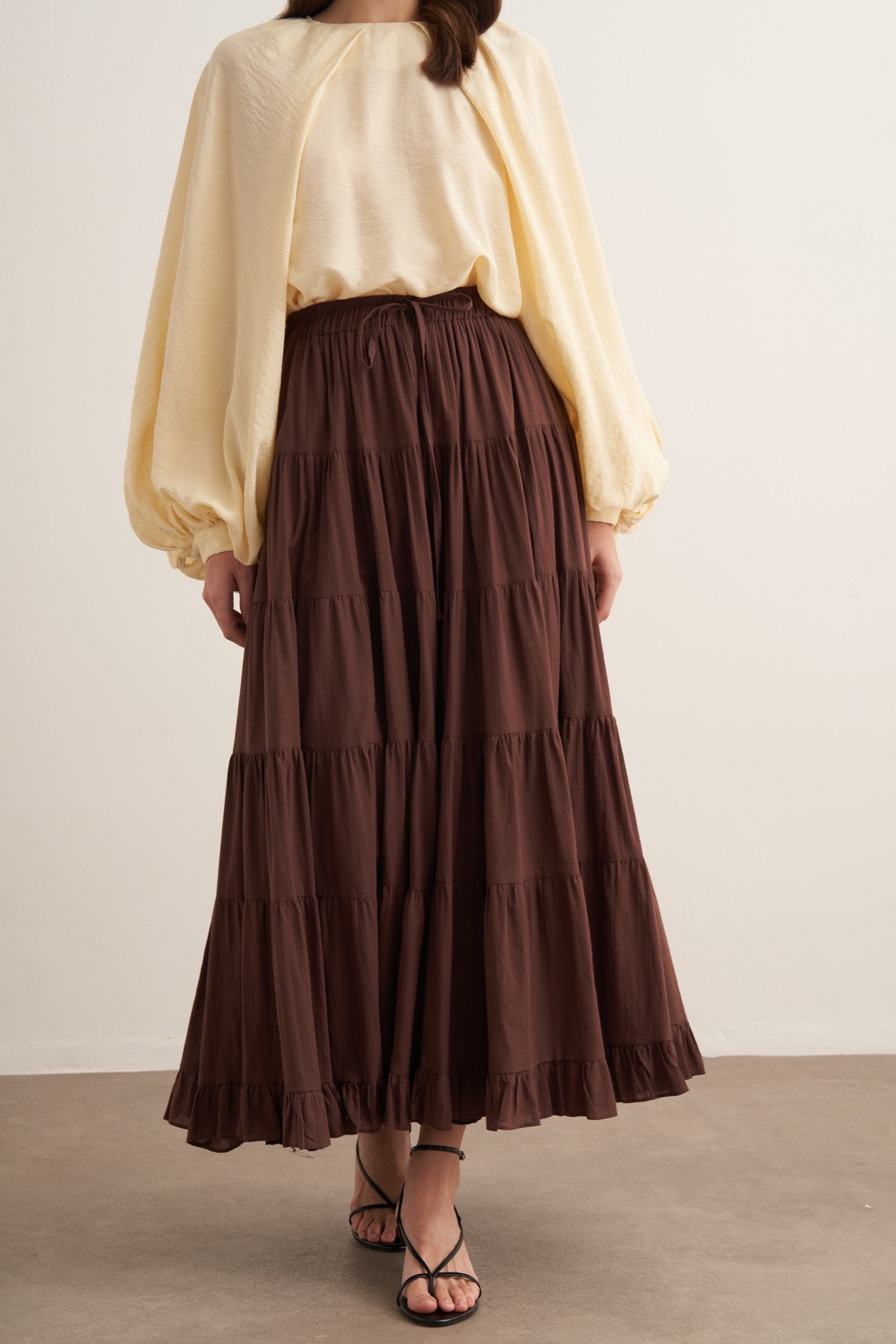 Ruth Voile Skirt Brown