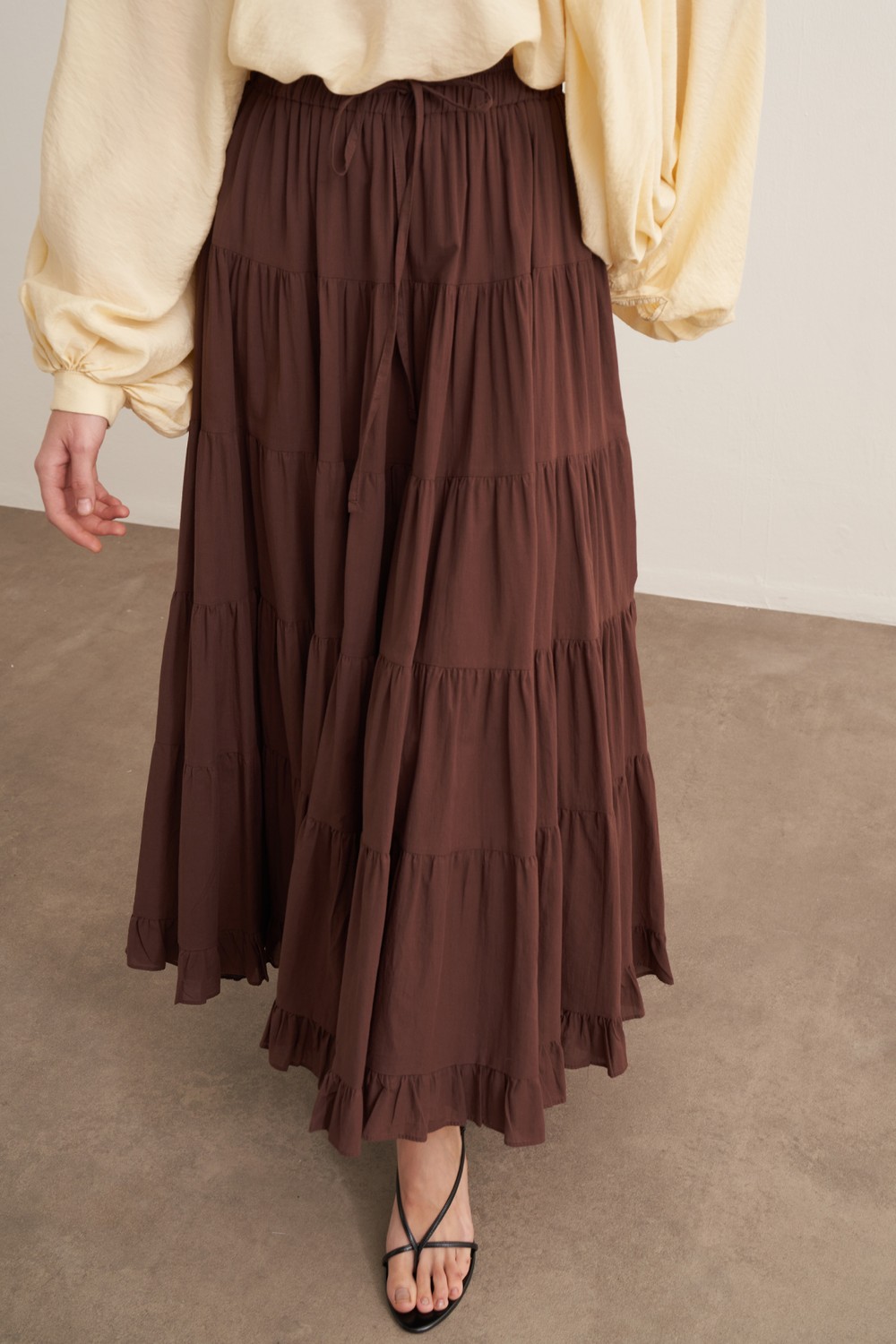 Ruth Voile Skirt Brown