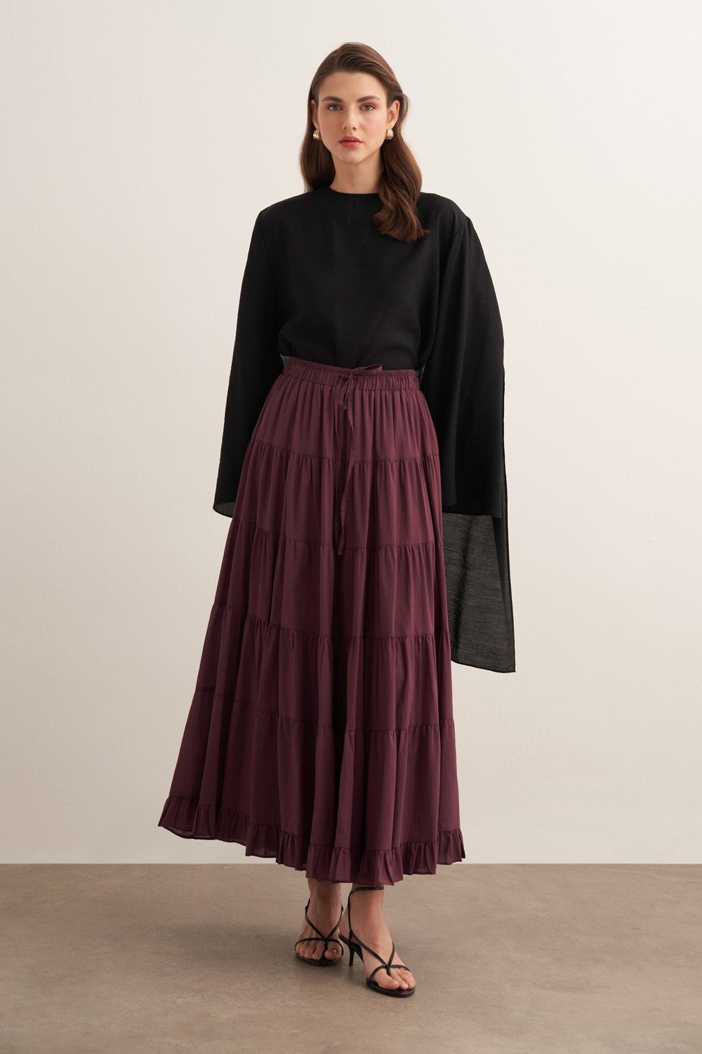 Ruth Voile Skirt Maroon