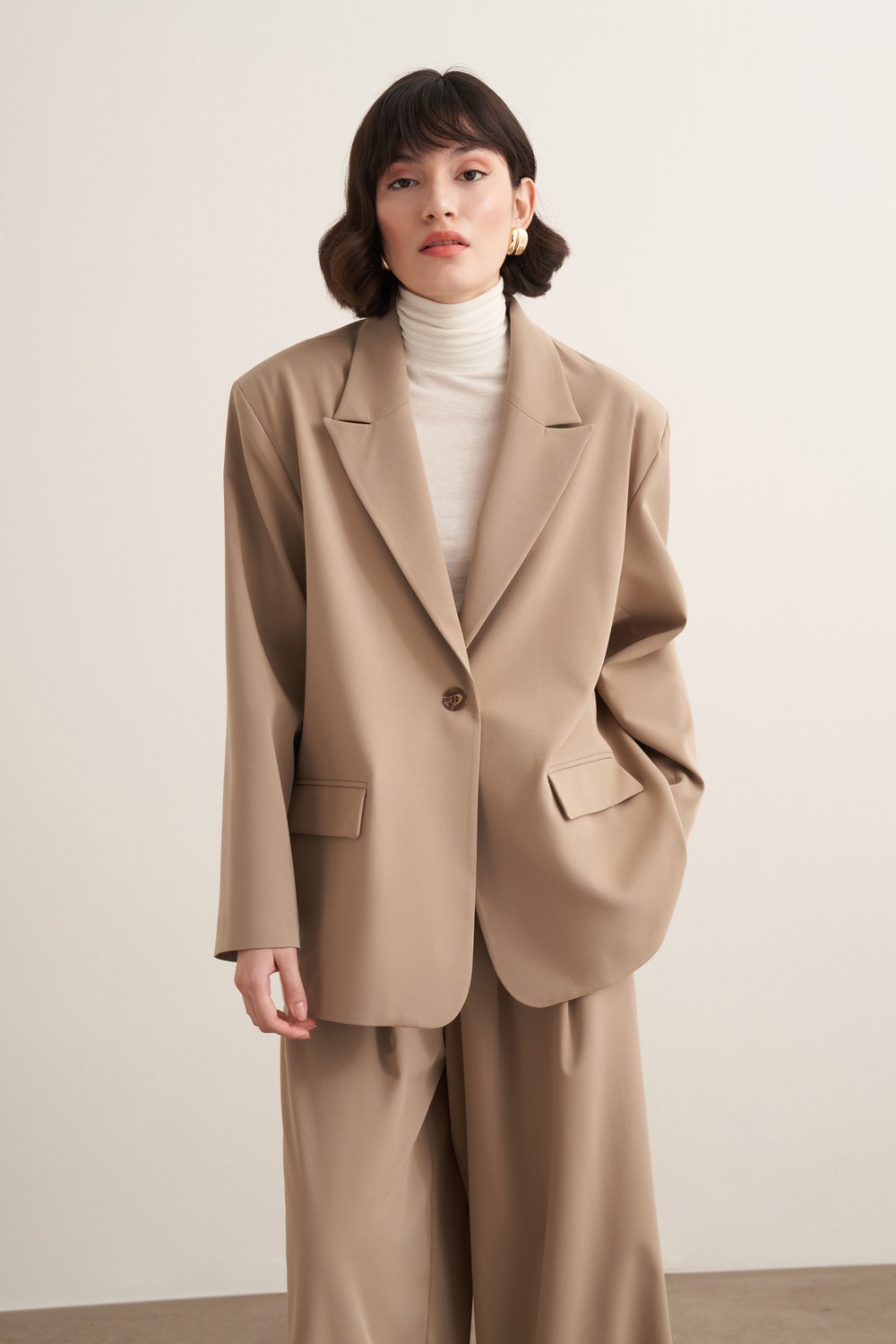 Samra Blazer Ceket Bej