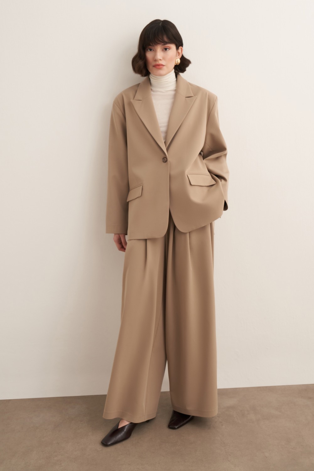 Samra Blazer Ceket Bej