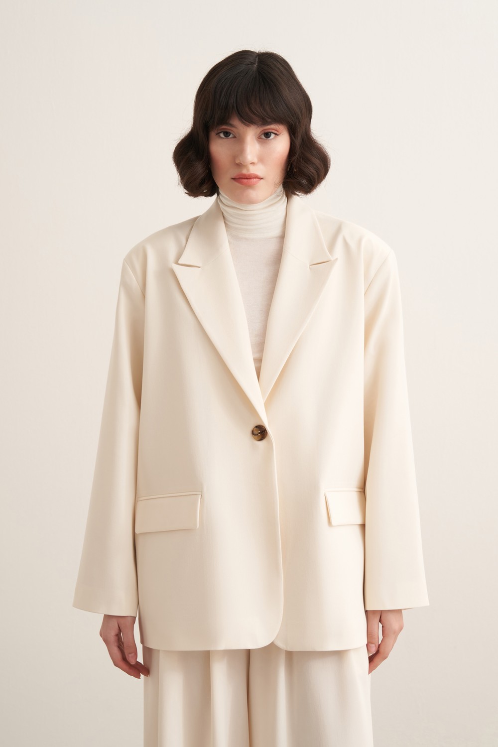 Samra Blazer Ceket Ekru