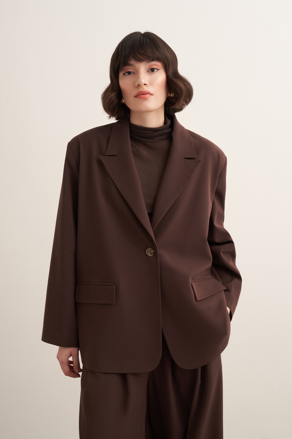 Samra Blazer Ceket Kahve