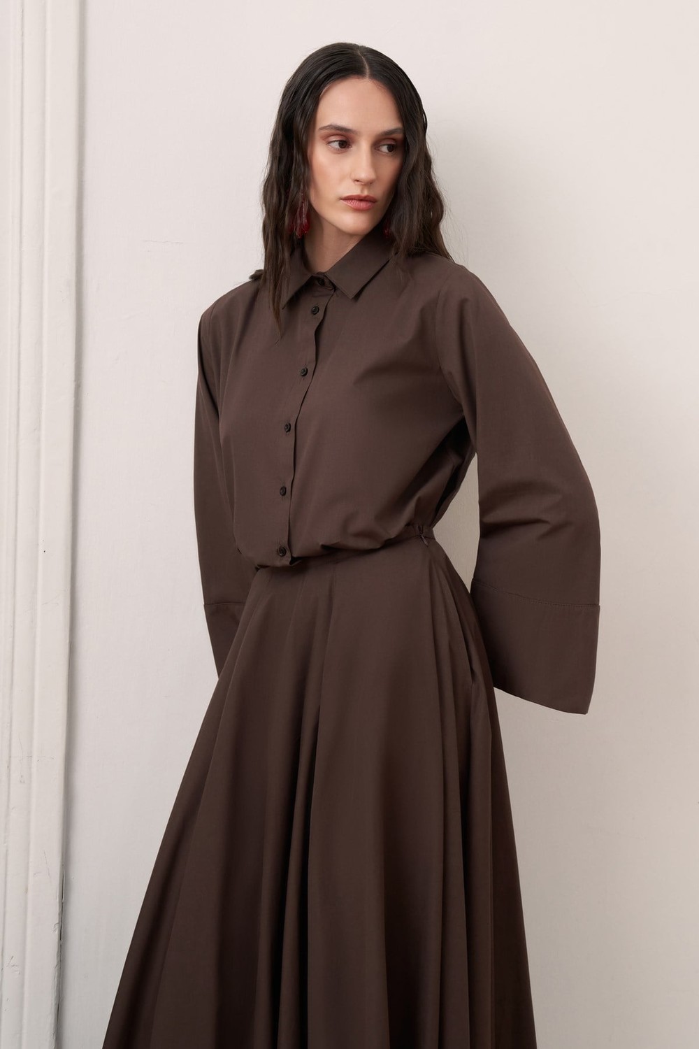 Serine Skirt Set Brown