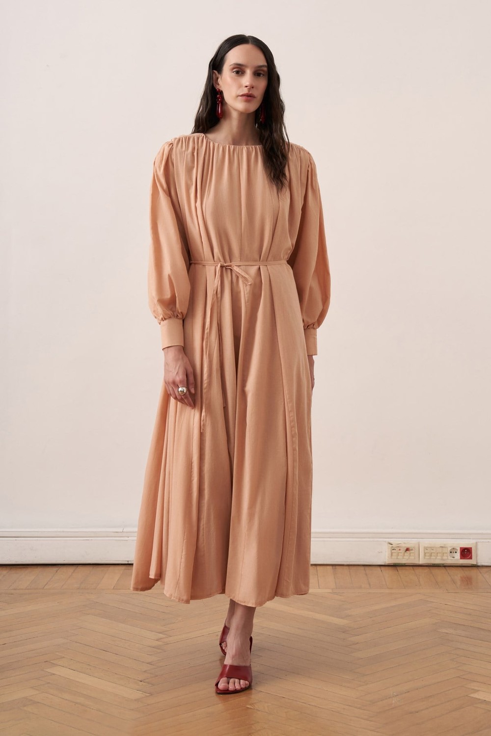 Shirin Voile Maxi Dress Salmon Color