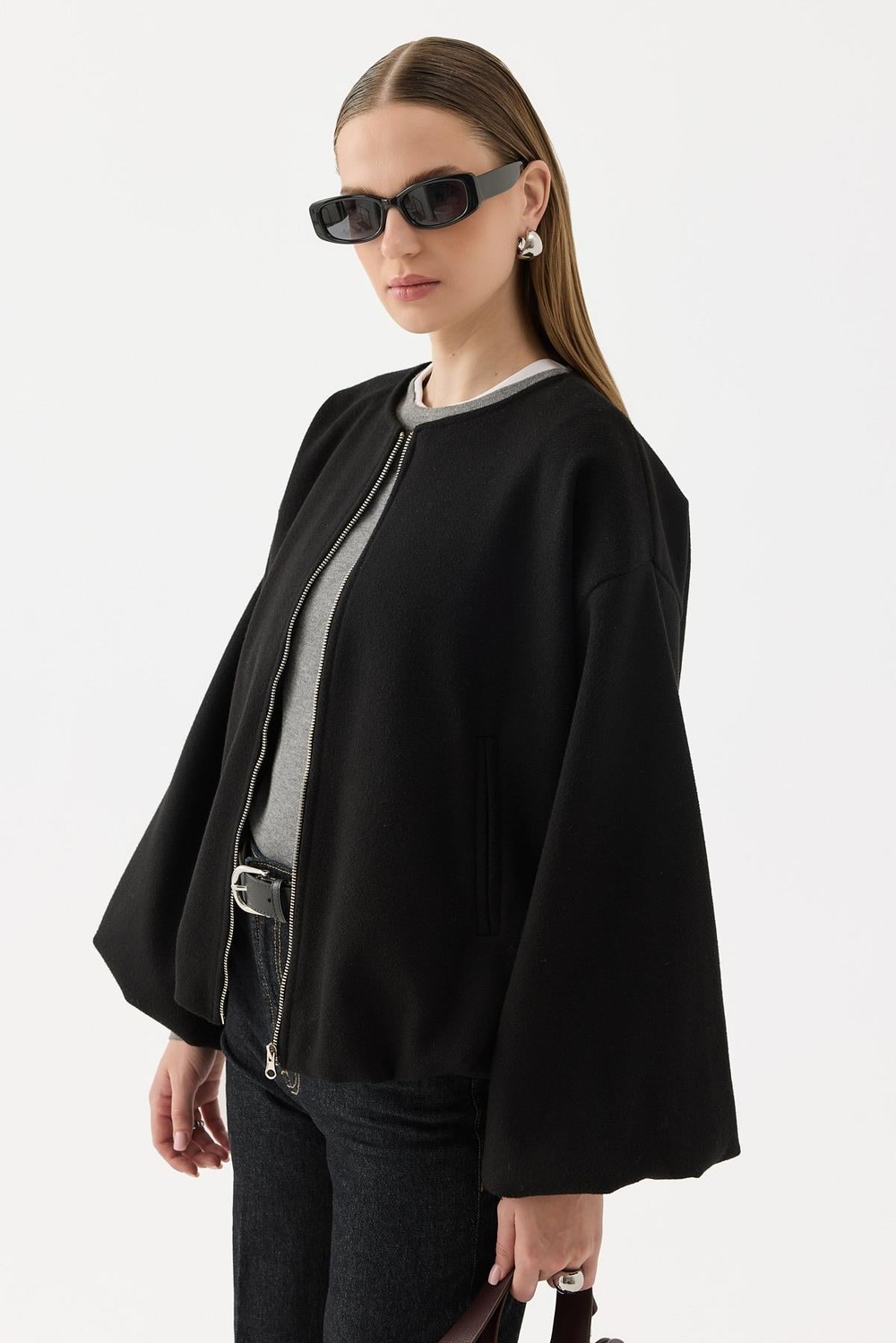 Black Siena Balloon Jacket 