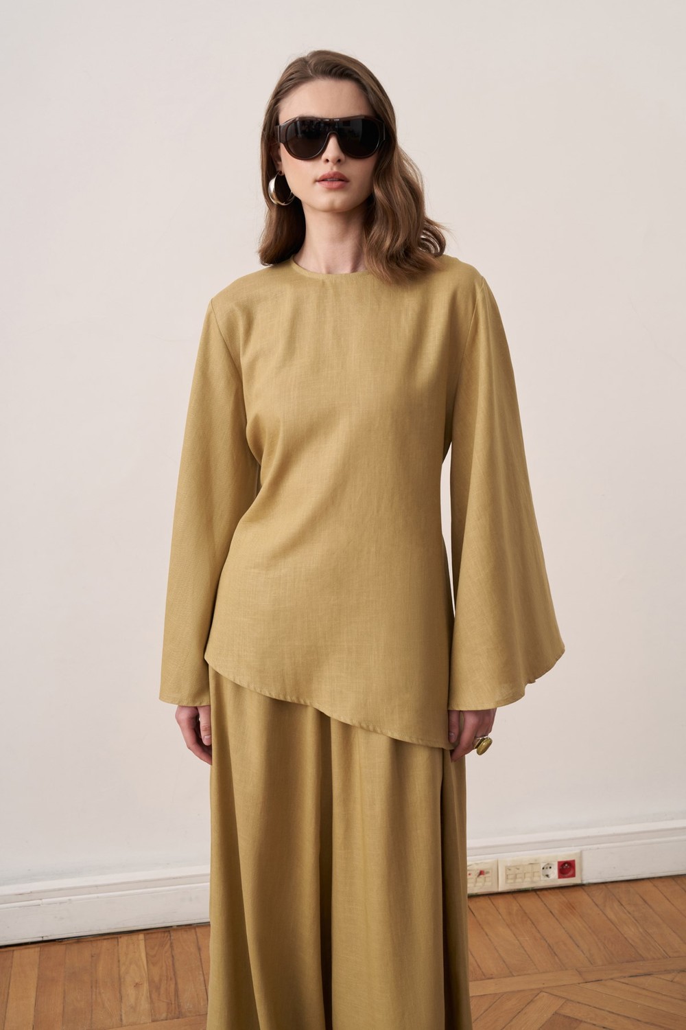 Sole Pantolonlu Keten Takım Olive